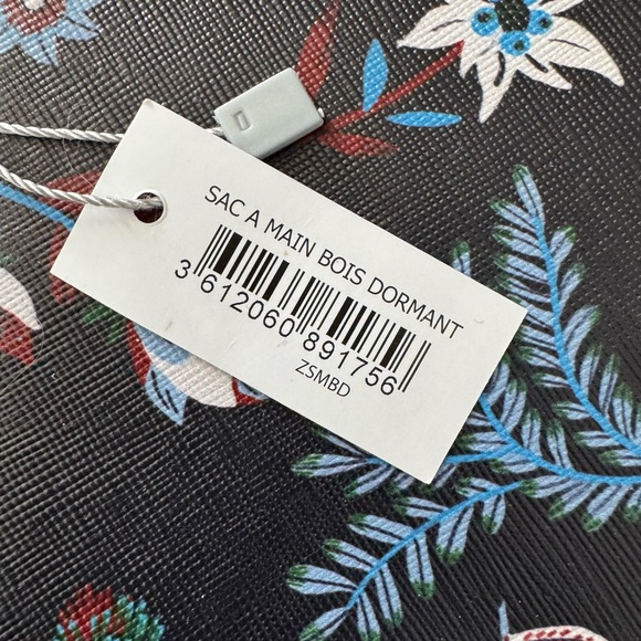 Vegan Black Floral Women's Bag gold chain - Picture 7 of 7